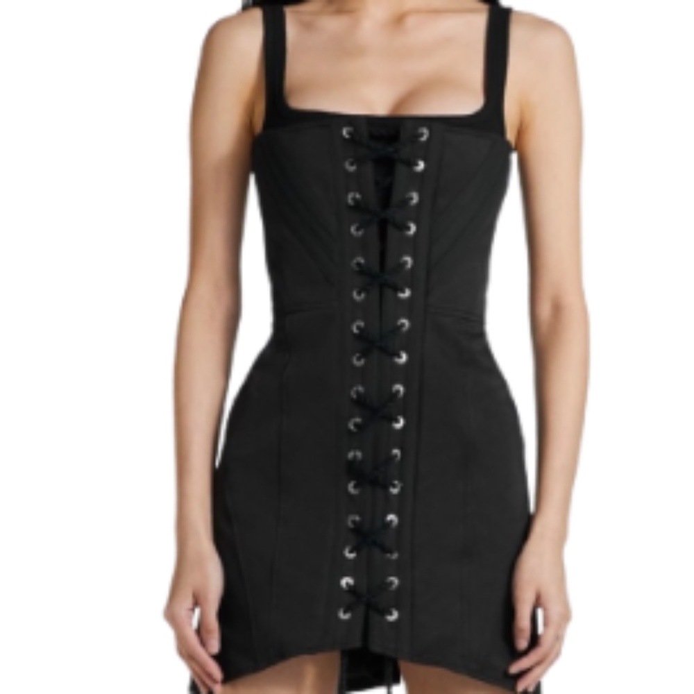 Black Dion Lee Laced Corset Mini Dress - Size AUS 8 / US 4